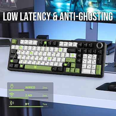 AULA F99 Pro, 99-Key, Wireless, Hot Swappable, Mech Gaming Keyboard, RGB, 5-Layer Padding, Knob