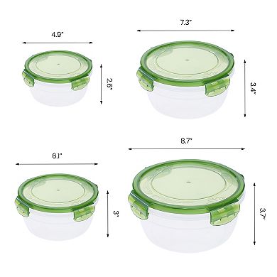 8 Pack Food Storage Containers w Lids, Meal Prep Food Containers, Leakproof Lunch Box for Microwave