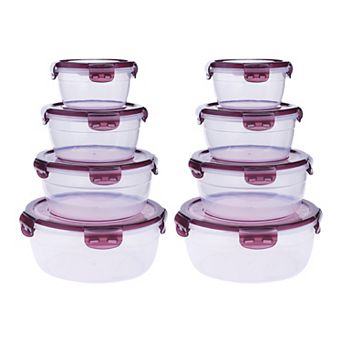 8 Pack Food Storage Containers w Lids, Meal Prep Food Containers, Leakproof Lunch Box for Microwave