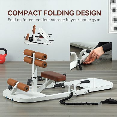 Soozier Sissy Squat Machine Hip Thrust Machine with Push Up Stand