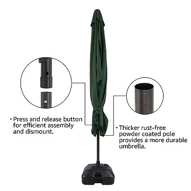 6.5 x 10 ft Rectangular Patio Umbrella with Base