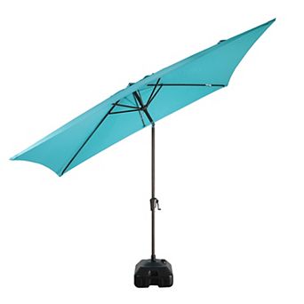 6.5 x 10 ft Rectangular Patio Umbrella with Base