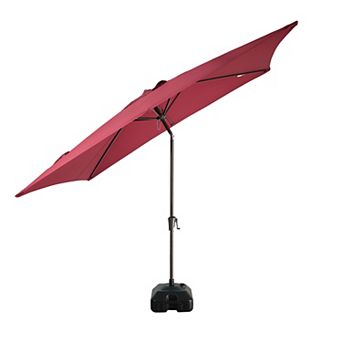6.5 x 10 ft Rectangular Patio Umbrella with Base