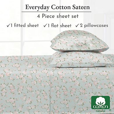 California Design Den Soft 100% Cotton Sheet Set with Deep Pockets - Cool and Durable Sateen Weave