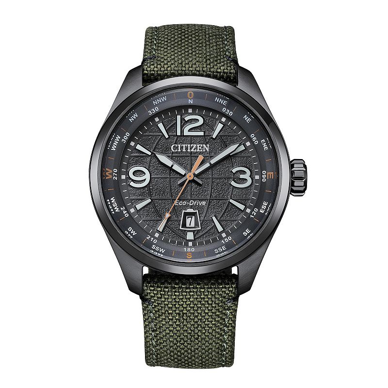 Citizen Eco-Drive Men's Grey Ion-Plated Nylon Strap Watch - AW1837-11H, Men's, Size: 42MM, Gray