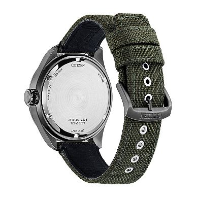 Citizen Eco-Drive Men’s Grey Ion-Plated Nylon Strap Watch - AW1837-11H