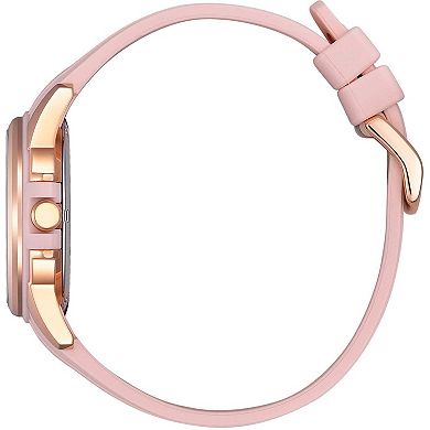 Citizen Eco-Drive Women's Rose Tone Stainless Steel Silicone Strap Watch - FE6138-05B