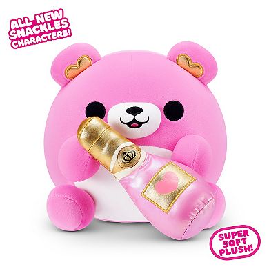 Snackles Valentines Edition 8-inch Plush Bear with Champagne