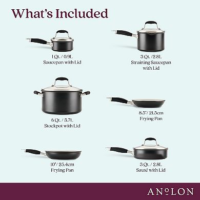 Anolon Advanced Ceramic Nonstick Cookware 10-pc. Pots & Pans Set