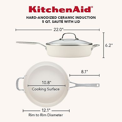 KitchenAid® Hard-Anodized Ceramic Induction 5-qt. Saute Pan with Lid