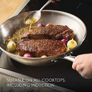 Rachael Ray® 12.5-in. Professional Stainless Steel Induction Frying Pan