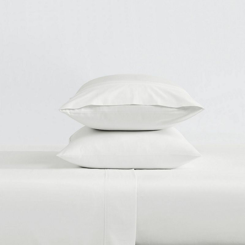 Borghese Roma 400 Thread Count Percale Cotton Sheet Set, White