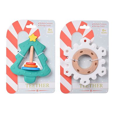 Sunny Days Entertainment Holiday Silicone & Wood Baby Teether