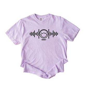 S.W.Smiley Headphones Music - Women's Garment Dyed Graphic T-Shirt