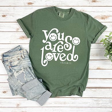 S.W.Smiley You Are So Loved - Women's Garment Dyed Graphic T-Shirt