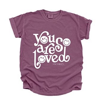 S.W.Smiley You Are So Loved - Women's Garment Dyed Graphic T-Shirt