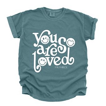 S.W.Smiley You Are So Loved - Women's Garment Dyed Graphic T-Shirt