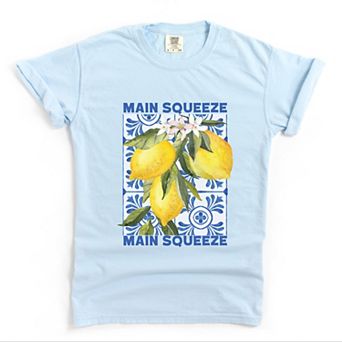 Main Squeeze Lemons - Womens Garment Dyed Graphic T-Shirt