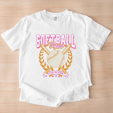 Simply Sage Market Softball Mom Crossed Bats Garment Dyed Tee