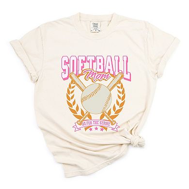 Simply Sage Market Softball Mom Crossed Bats Garment Dyed Tee