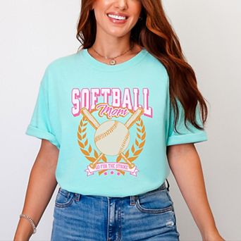 Simply Sage Market Softball Mom Crossed Bats Garment Dyed Tee