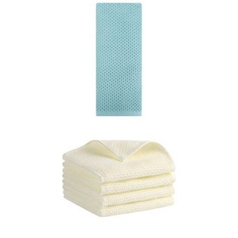 5 pc Cotton Hand Towel Set, Solid Waffle Hand Towels, Soft Towels for Bathroom and Hotel, 13"x30"