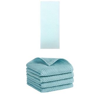 5 pc Cotton Hand Towel Set, Solid Waffle Hand Towels, Soft Towels for Bathroom and Hotel, 13"x30"