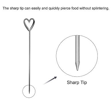 Stainless Steel Cocktail Picks, 5 Pcs 4.41" Metal Cocktail Toothpicks Martini Picks Reusable