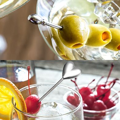 Stainless Steel Cocktail Picks, 5 Pcs 4.41" Metal Cocktail Toothpicks Martini Picks Reusable