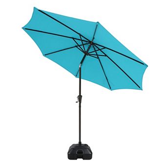 9ft Patio Umbrella with Base Included,with Crank Tilt and Umbrella Stand