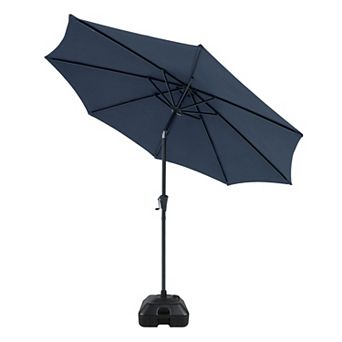 9ft Patio Umbrella with Base Included,with Crank Tilt and Umbrella Stand
