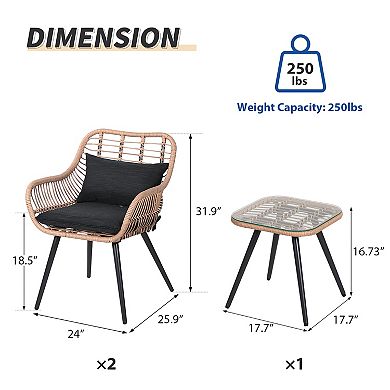 3 Piece Patio Bistro Set