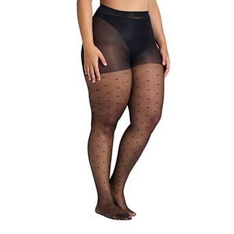 ELOQUII Women's Plus Size Diamond Dot Sheer Tights