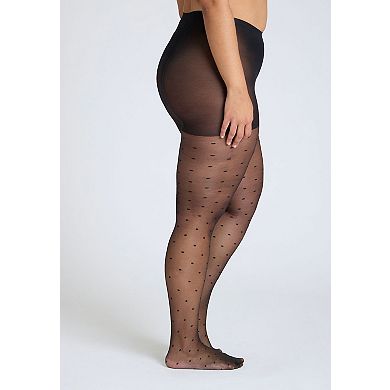 ELOQUII Women's Plus Size Diamond Dot Sheer Tights