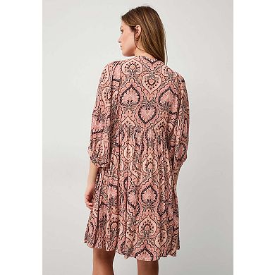 Ellos Plus Size Crinkle Keyhole Empire Dress