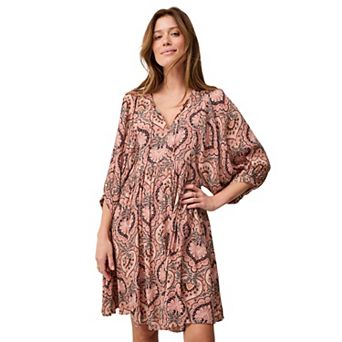 Ellos Plus Size Crinkle Keyhole Empire Dress