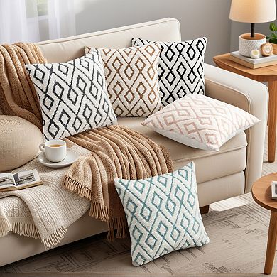 Soft Snowflake Fleece Throw Pillow Cover, Geometric Cushion Case with Hidden Zippered 2Pcs