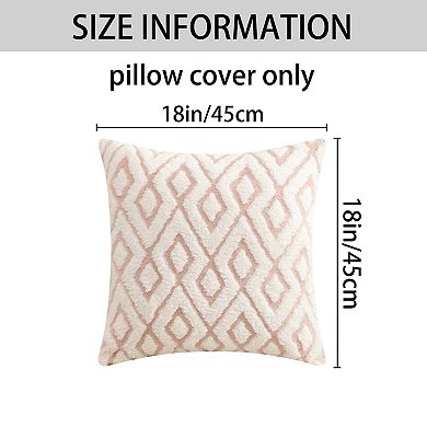 Soft Snowflake Fleece Throw Pillow Cover, Geometric Cushion Case with Hidden Zippered 2Pcs