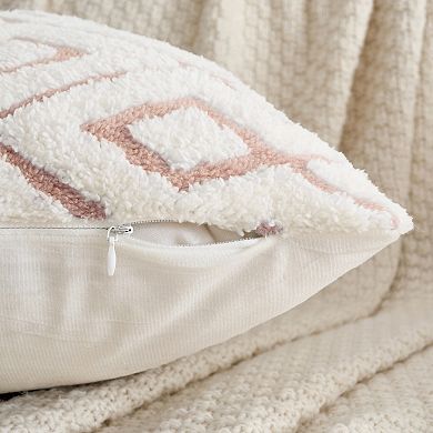 Soft Snowflake Fleece Throw Pillow Cover, Geometric Cushion Case with Hidden Zippered 2Pcs