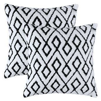 Soft Snowflake Fleece Throw Pillow Cover, Geometric Cushion Case with Hidden Zippered 2 pc