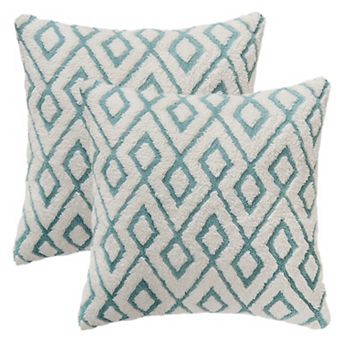 Soft Snowflake Fleece Throw Pillow Cover, Geometric Cushion Case with Hidden Zippered 2 pc