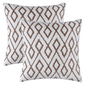 Soft Snowflake Fleece Throw Pillow Cover, Geometric Cushion Case with Hidden Zippered 2 pc