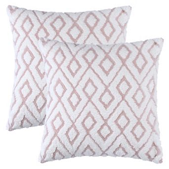 Soft Snowflake Fleece Throw Pillow Cover, Geometric Cushion Case with Hidden Zippered 2 pc