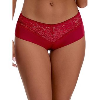 Women's Lace Ice Silk Boyshorts Panties Hollow Out Mid Rise Comfort Briefs Underwear