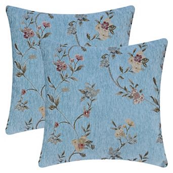 Throw Pillow Covers Set of 2, Flower Plant Pillows Case, Floral Farmhouse Decor Cushion Cover