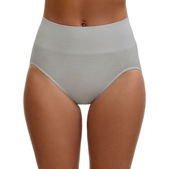Women's High Waist Tummy Slimming Elastic Waistband Briefs Hi-Cut Breathable Hip Lifter Underwear