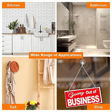 9pcs Suction Cup Hooks 2.44" Powerful Vacuum Suction Shower Hooks Wreath Cup Hook Load 6.6 lbs