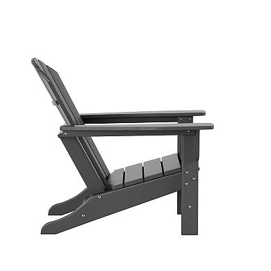 Outdoor Adirondack Chair With Ottoman And Side Table 3-Piece Set