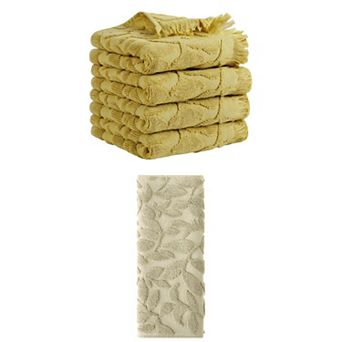 5 pc Jacquard Pattern Boho Decorative Hand Towels Cotton Turkish Absorbent Soft Hand Towel 14"x30"