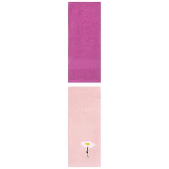 2 pc Cotton Absorbent Soft Decorative Hand Towel Set for Bathroom, Hotel and Spa 13"x30"